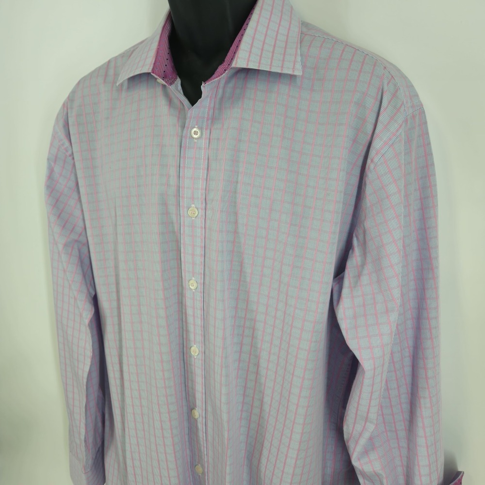 English Laundry Shirt Mens 17.5 Luxury Flip Cuff Long Sleeve Resort wear Travel